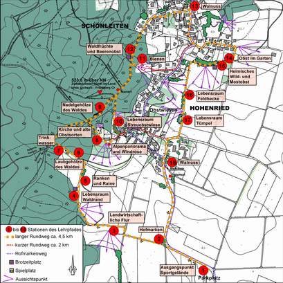 Lageplan zum Lehrpfad